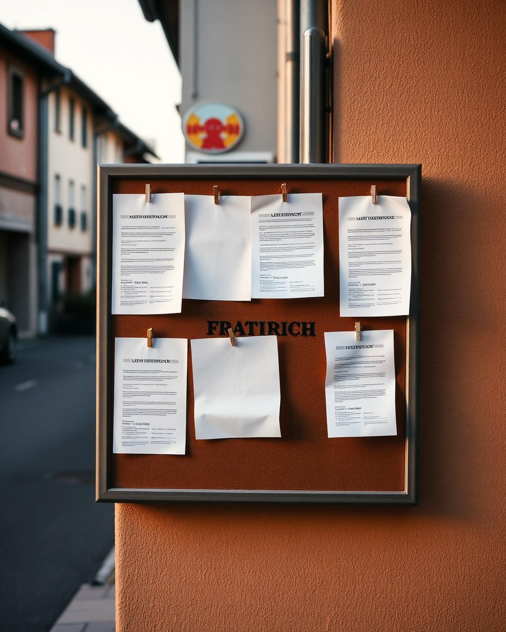 Anschlagbrett mit Quartierinformationen an einer Strasse in Zürich
